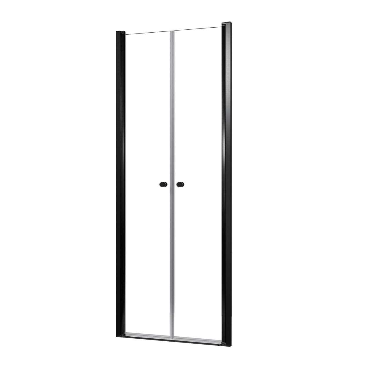 Luca Varess Kuresa porte battante 80 x 200 cm verre transparent profil noir mat