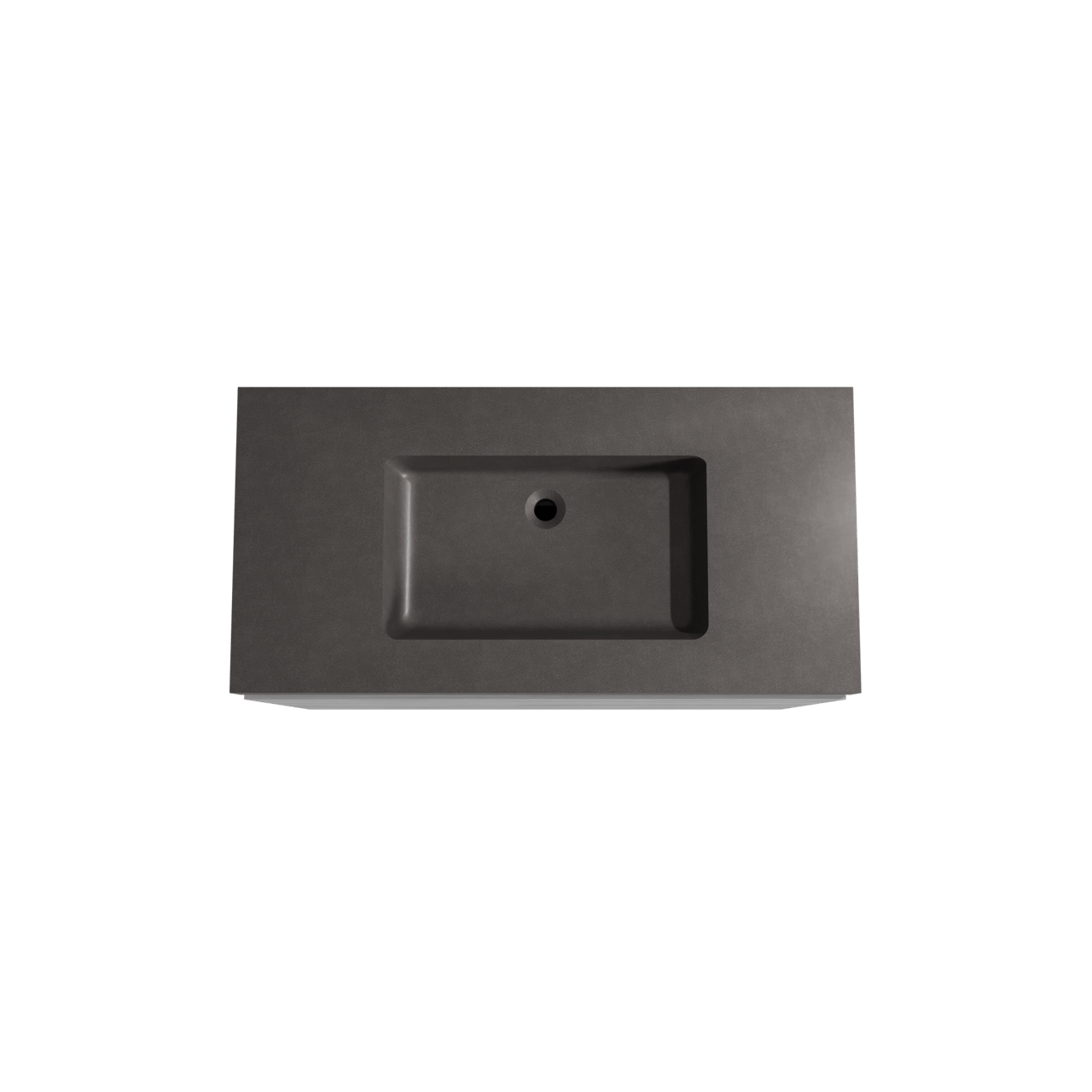 Storke Edge staand badkamermeubel 105 x 52 cm beton donkergrijs met Scuro High enkele wastafel in kwarts mat zwart