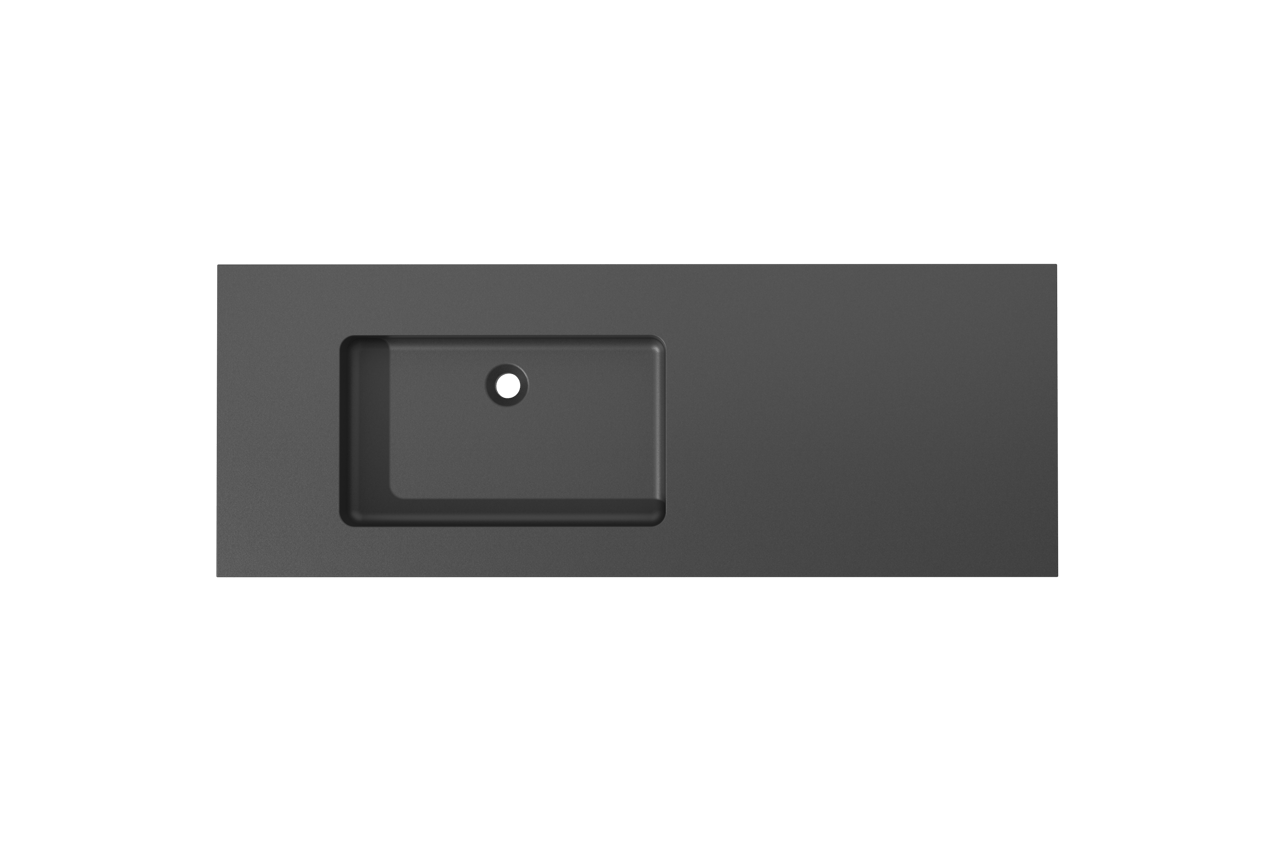 Storke Scuro Waschtisch, links, Quarz matt, 140 x 52 cm, Schrankkombination 45 cm
