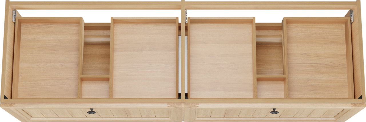 Balmani Lemon zwevende wastafelonderkast 180 x 55 cm Fineer natuur eik 4 lades