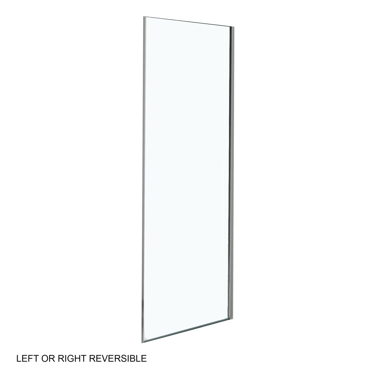 Luca Varess Nona paroi de douche avec porte pivotante et 2 parois latéraux fixes 90 x 140 cm verre transparent profil chrome brillant - panneau latéral