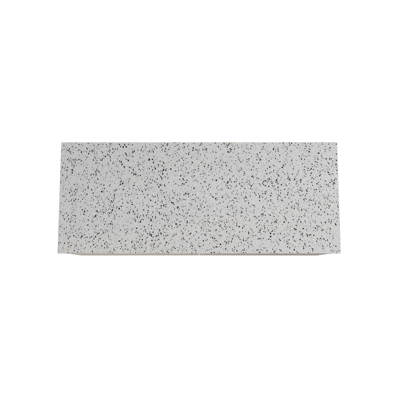 Storke Ribs meuble salle de bains suspendu 130 x 52 cm chêne brut avec Tavola tablette simple ou double en blanc/noir mat terrazzo, Nervure droite symétrique verticale