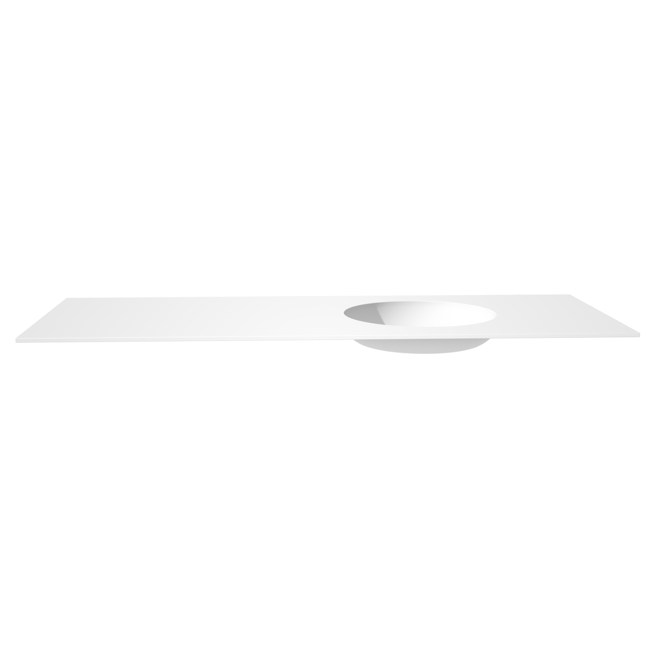 Balmani Tablo Still asymmetrisch rechtse wastafel matte Solid Surface 135 x 55 cm