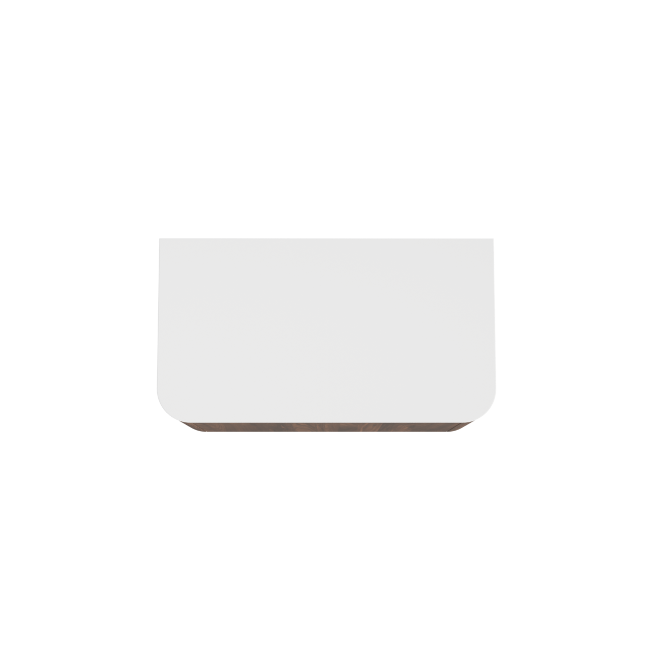 Balmani Moon meuble salle de bains suspendu 100 x 55 cm noyer américain avec Moon tablette simple en solid surface blanc mat