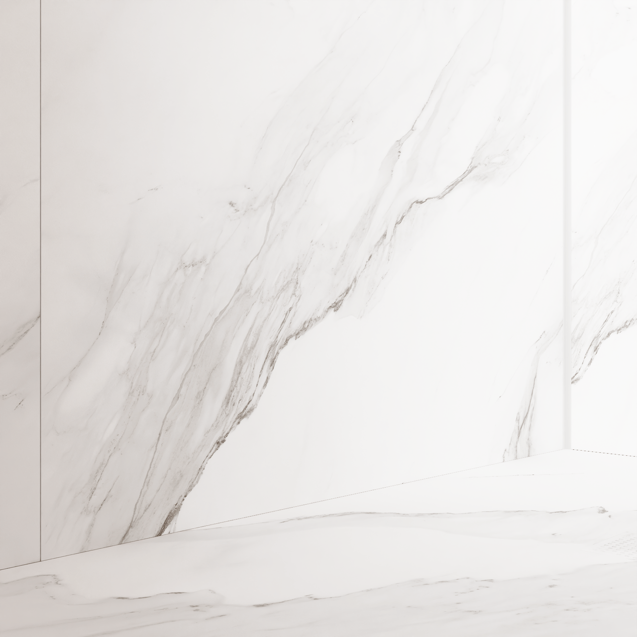 Luca Varess Suite Set revêtement mural de douche 2 x 120x260 cm, SPC, Marble white