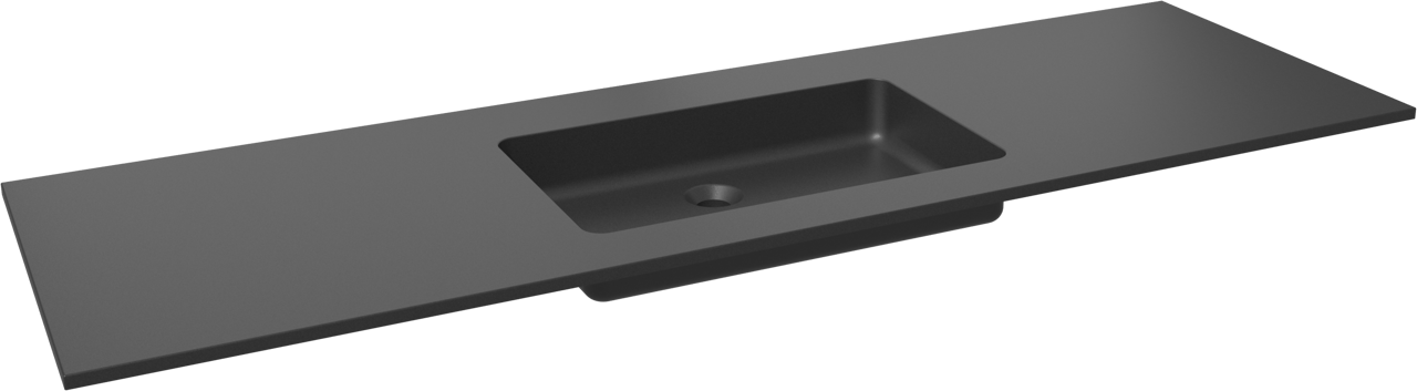 Storke Scuro enkele wastafel mat kwarts 165 x 52 cm