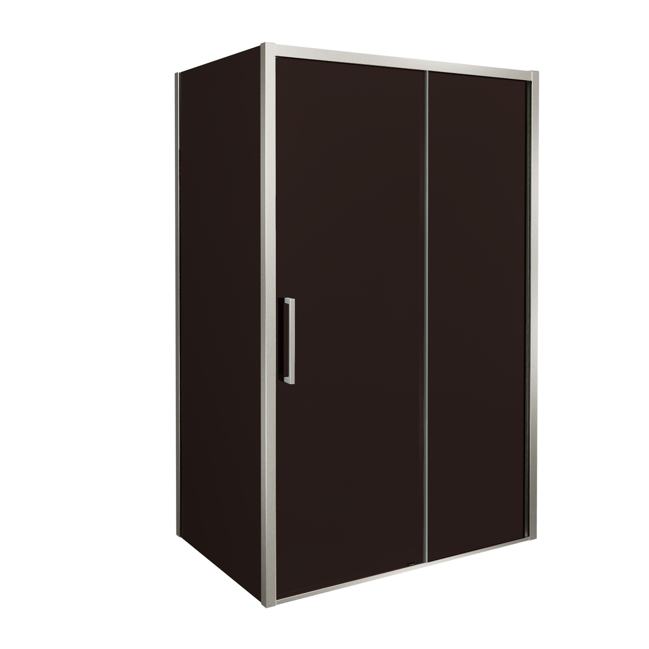 Balmani Senses Design douchehoek met rechtse schuifdeur en vaste zijwand, 120 x 90 cm, Brons, Brushed CoolMetal profielen