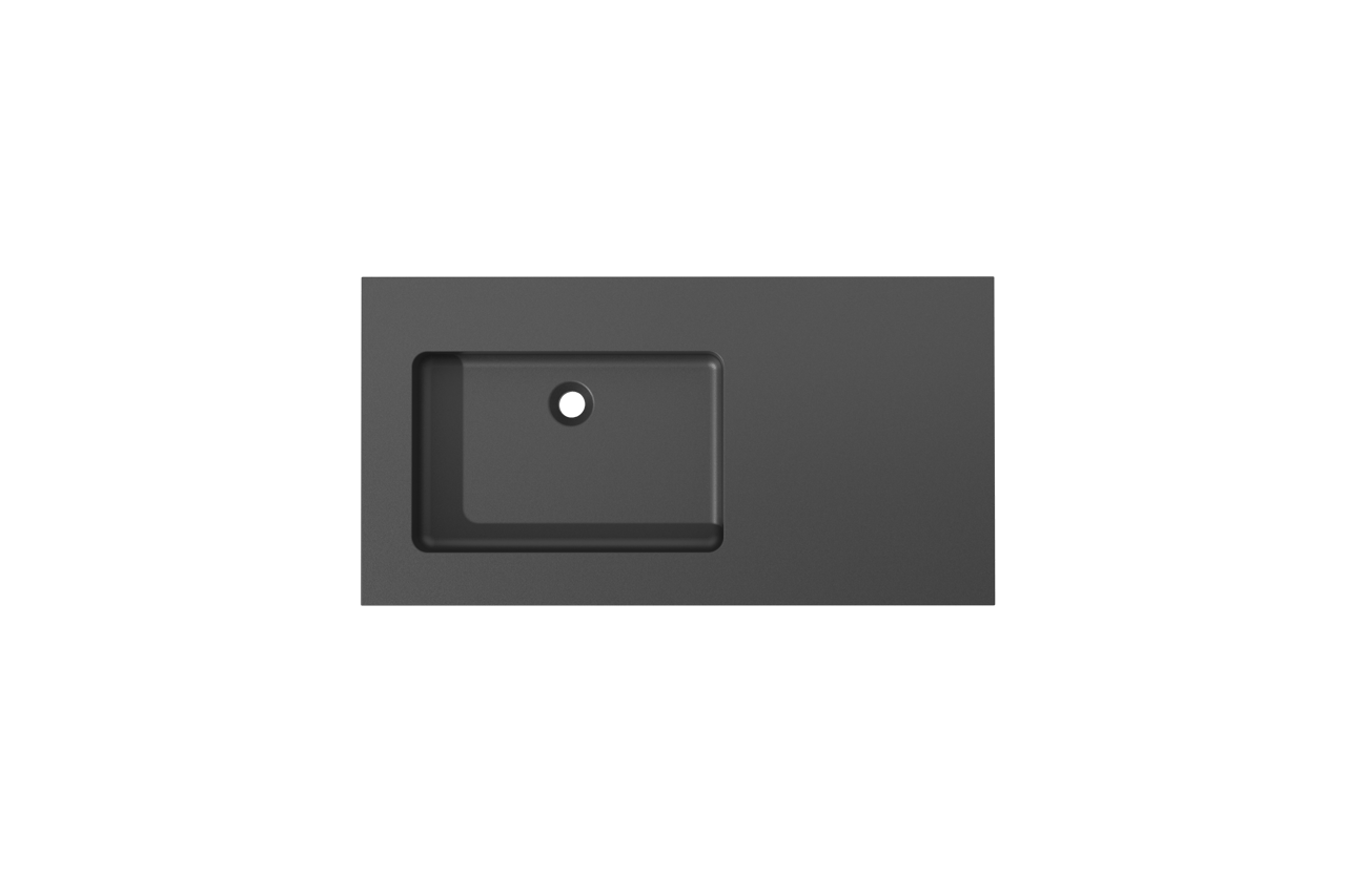 Storke Scuro vasque asymétrique gauche quartz mat 100 x 52 cm