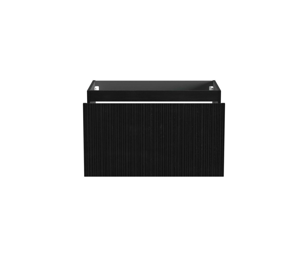 Storke Ribs meuble sous-vasque suspendu 85 x 52 cm chêne noir 2 tiroirs