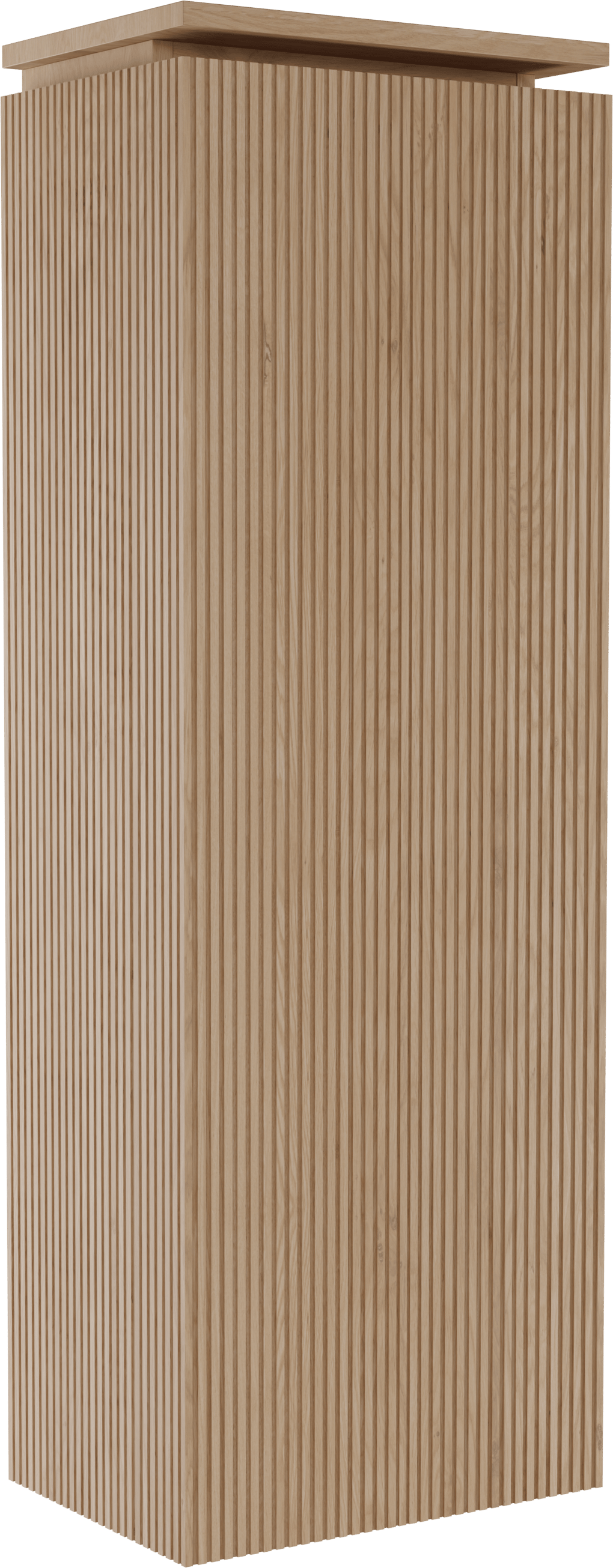 Balmani Eclips Ribs zwevende kolomkast links natuur eiken 44 x 32 x 130 cm vert. sym. groef