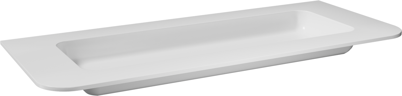 Balmani Moon enkele ruime wastafel mat witte Solid Surface 130 x 55 cm