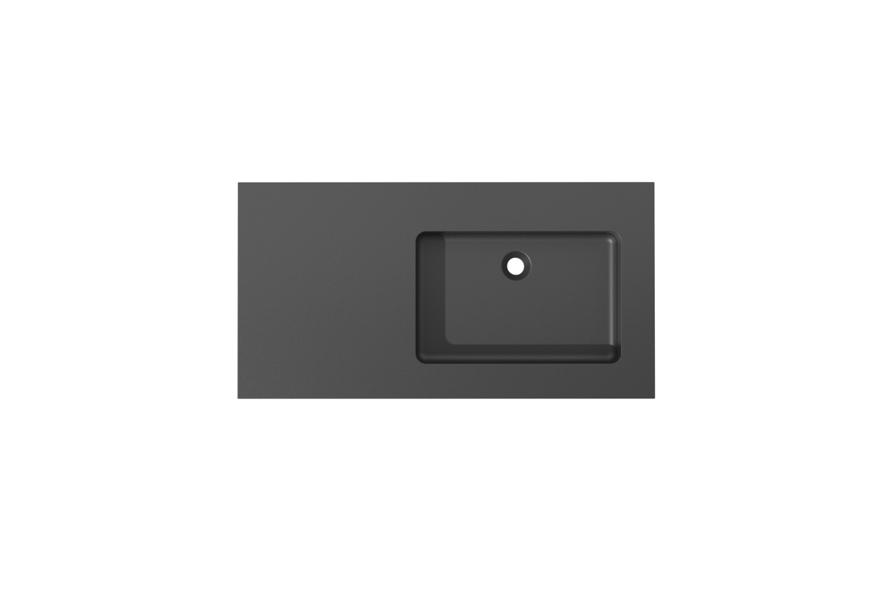 Storke Scuro asymmetrisch rechtse wastafel mat kwarts 100 x 52 cm