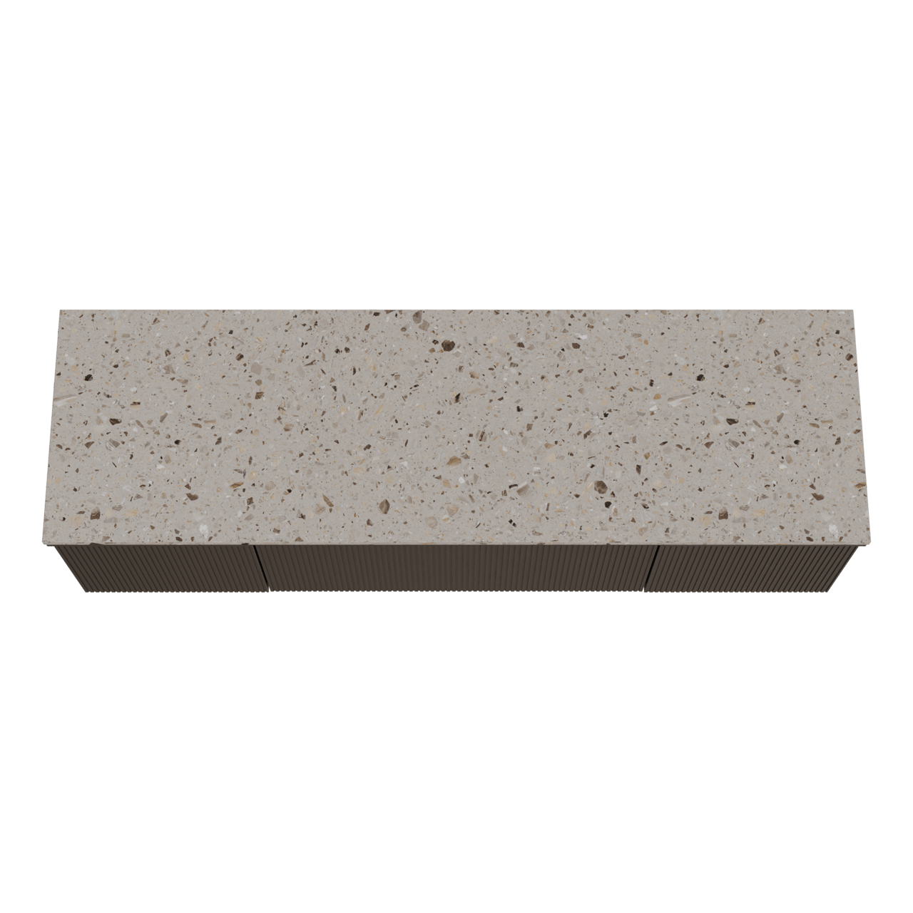 Balmani Forma meuble salle de bains suspendu 180 x 55 cm chêne noir avec Stretto tablette simple ou double en terrazzo greige terrazzo, Nervure droite symétrique verticale