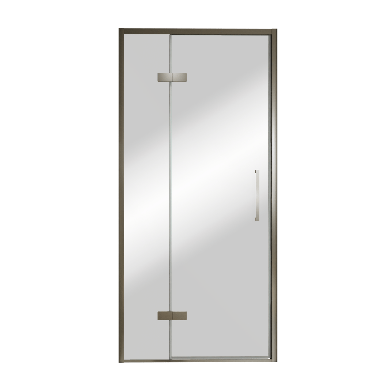 Balmani Senses Design porte pivotante à gauche 100 cm x 210 cm verre Miroir Reflex, Profil Brushed GunMetal, coating inclus