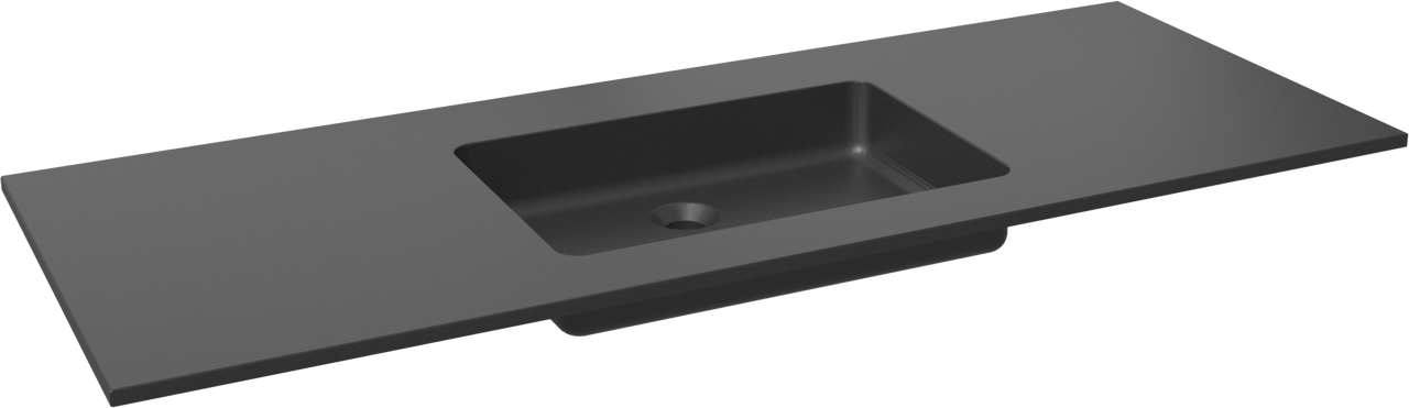 Storke Scuro enkele wastafel mat kwarts 135 x 52 cm