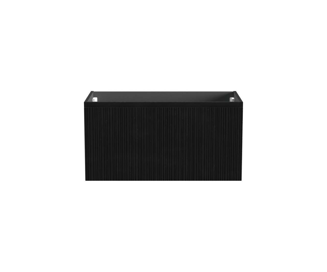 Storke Ribs hängender Waschbeckenunterschrank: 95 x 52 cm, Eiche Schwarz, 2 Schubladen