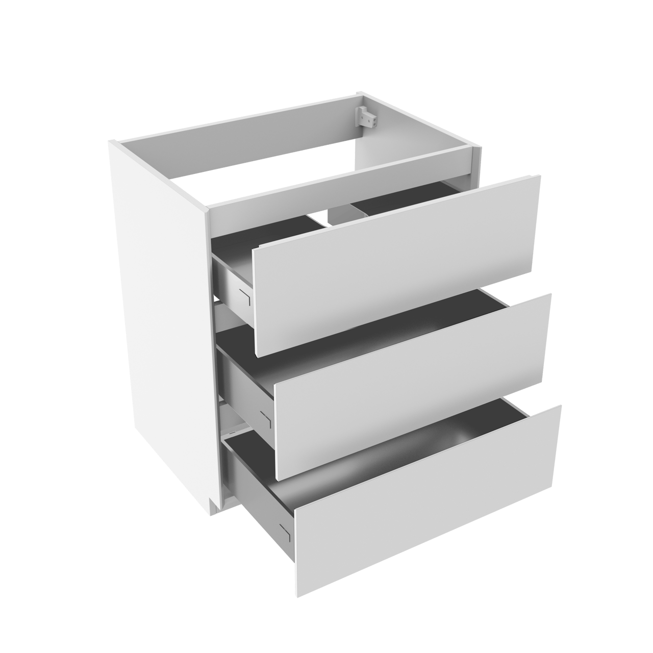 Storke Edge meuble sous-vasque a poser 75 x 52 cm Blanc Brillant 3 tiroirs
