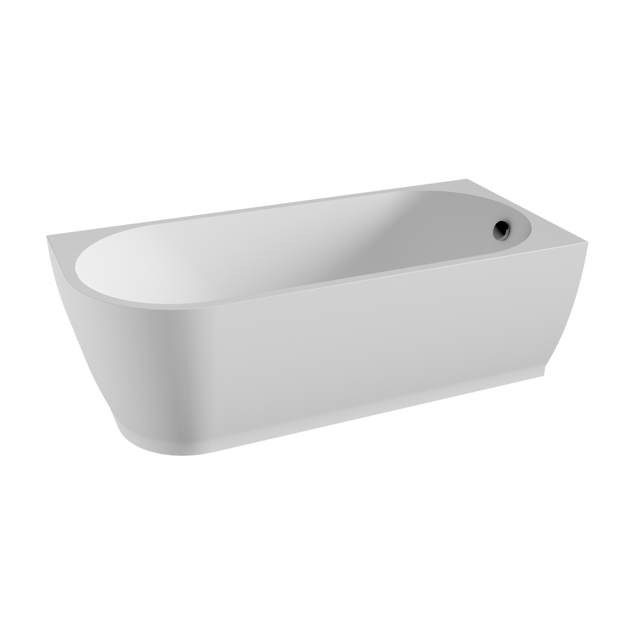 Linie Paulo baignoire d'angle droite simple 170 x 75 cm acrylique blanc mat