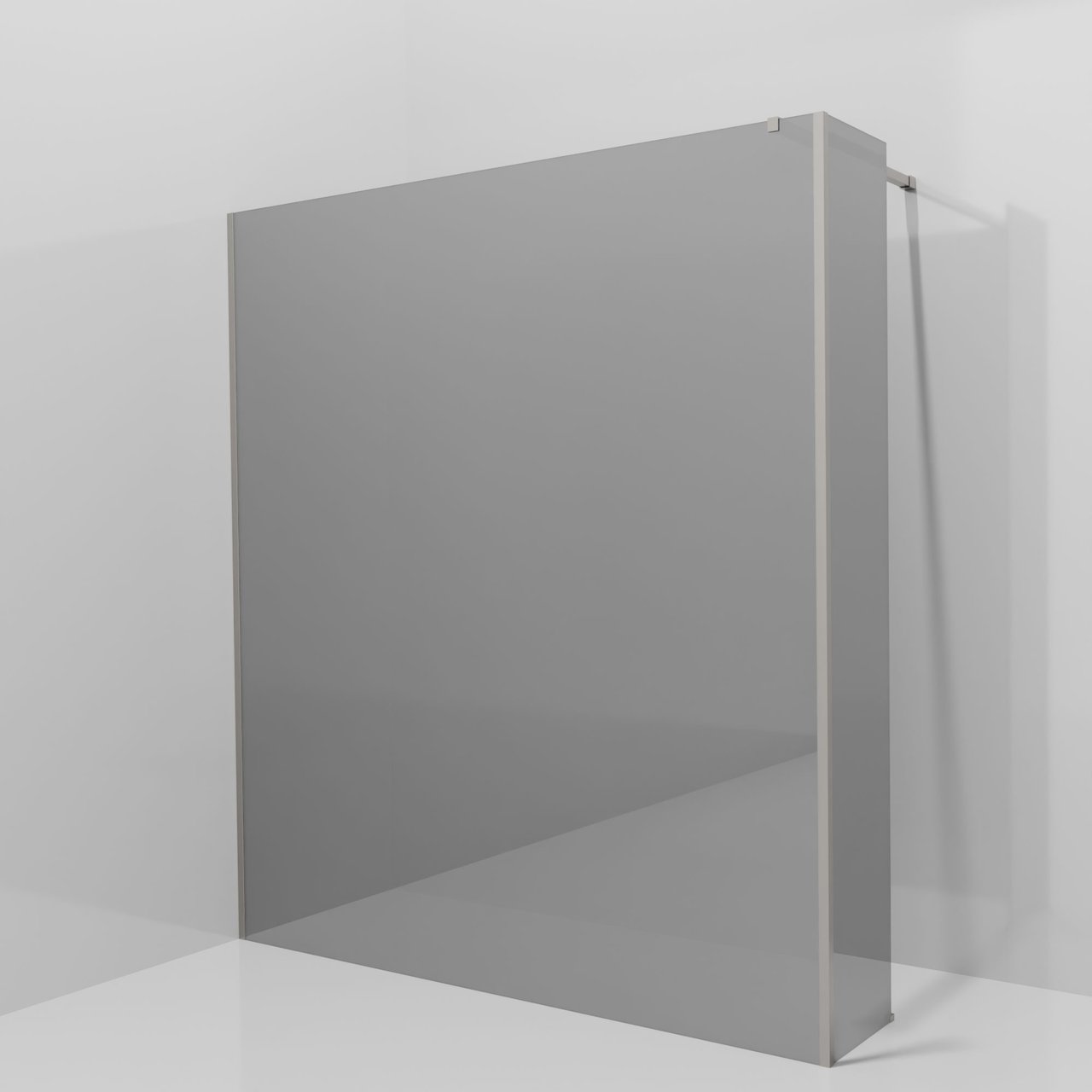 Balmani Modular douche à l'italienne avec paroi latérale fixe: 180 x 200 cm, Miroir Reflex, Profil Brushed Inox