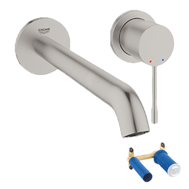 Grohe Essence L-size inbouw wastafelkraan Supersteel incl. inbouwelement