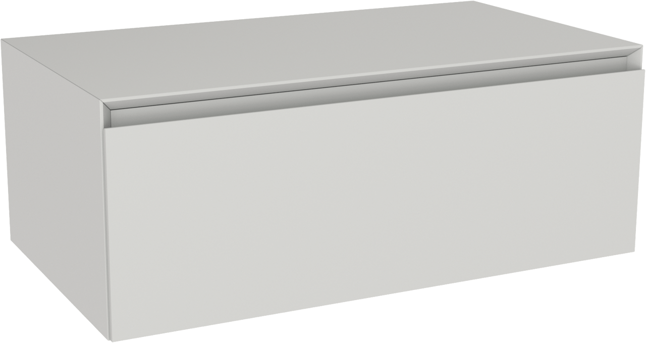 Storke Edge Modulo hängender Waschbeckenunterschrank: 85 x 48 cm, Weiß matt, 1 Schublade