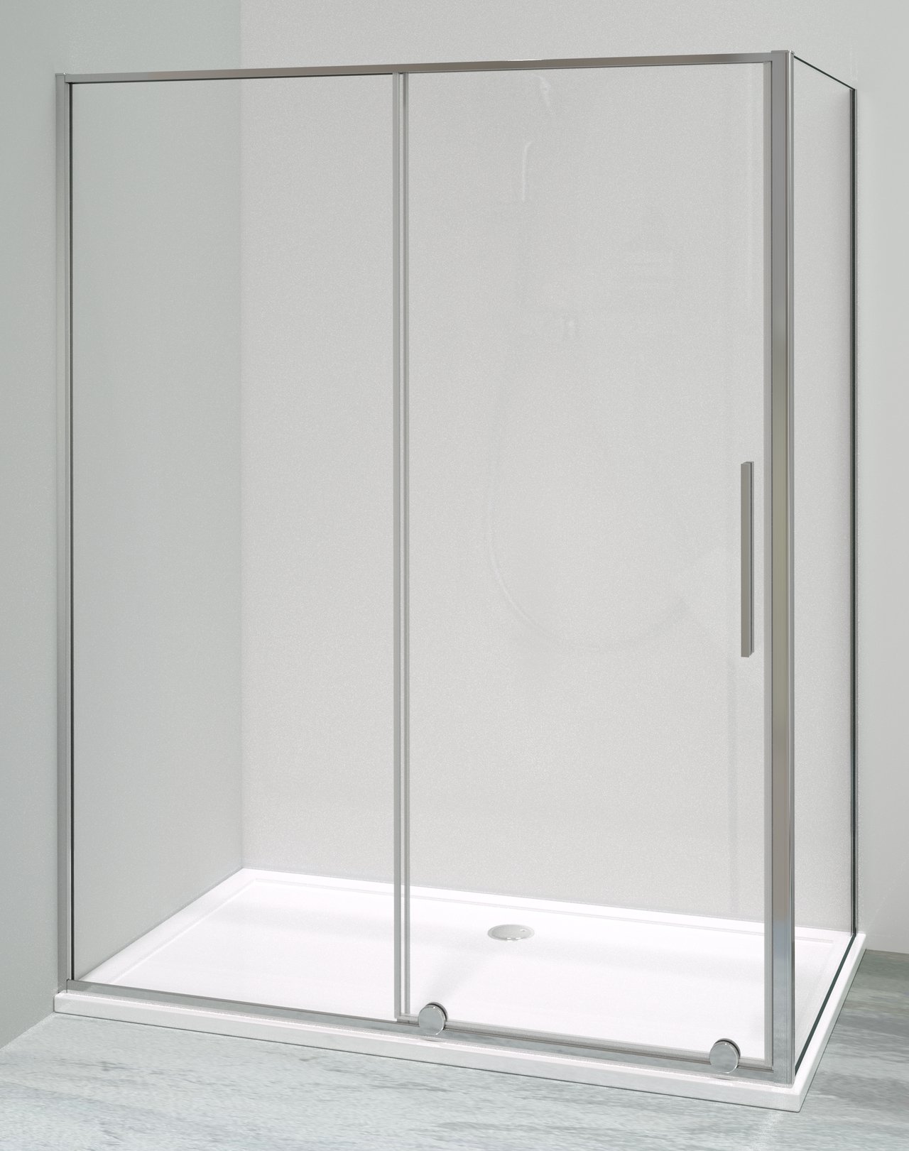 Luca Varess Morano douchehoek met schuifdeur en vaste zijwand 90 x 160 cm helder glas glanzend chroom profiel