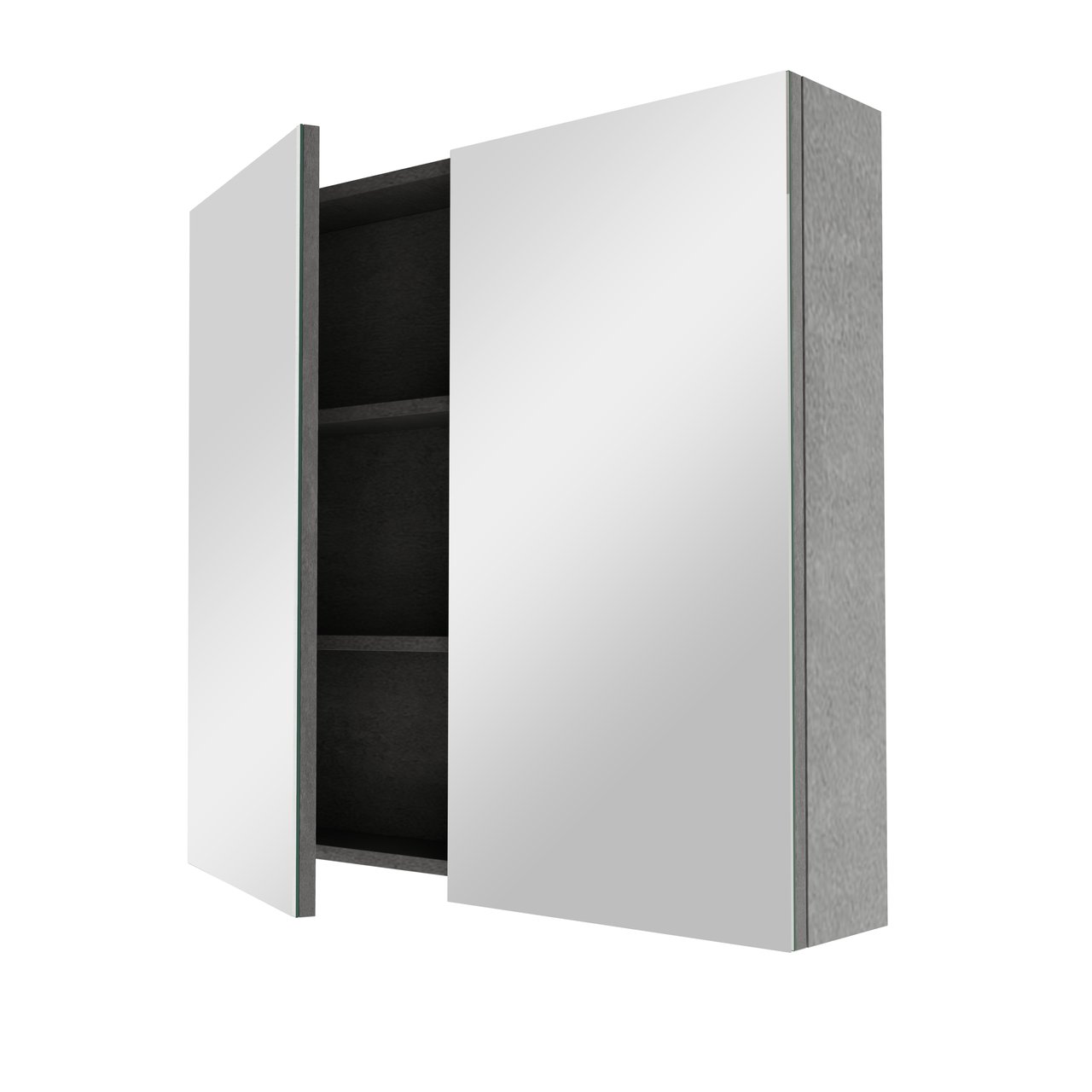 Linie Montro armoire de toilette 80 x 75 cm béton gris foncé