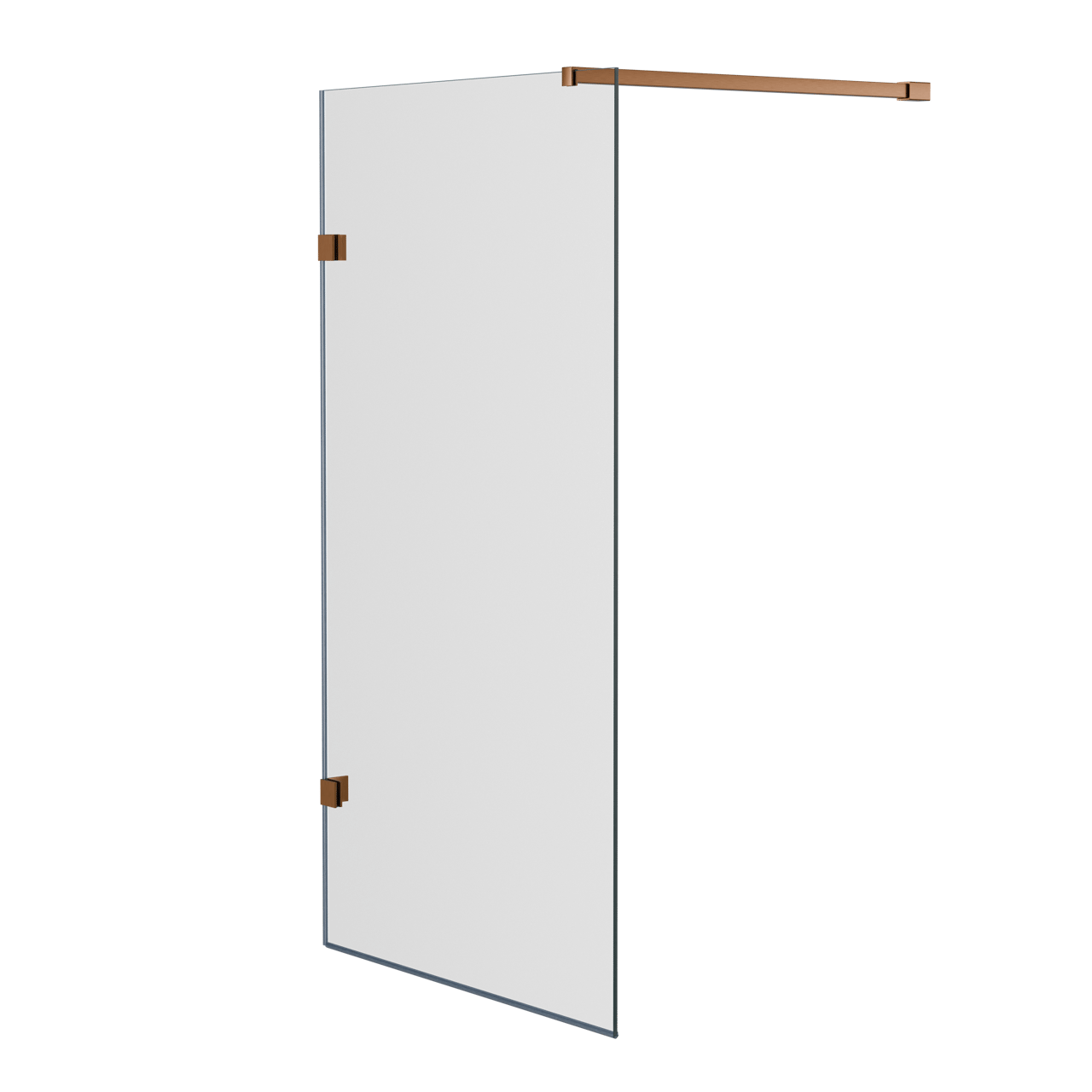 Luca Varess Solid Badewannenabtrennung 80 cm Klarglas gebürstet Rosegold Profil