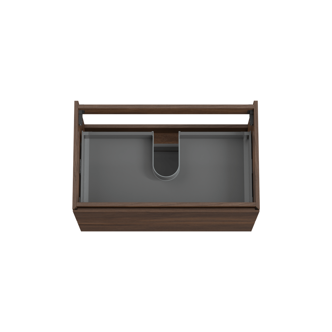 Storke Edge zwevende wastafelonderkast 85 x 52 cm notelaar 2 lades
