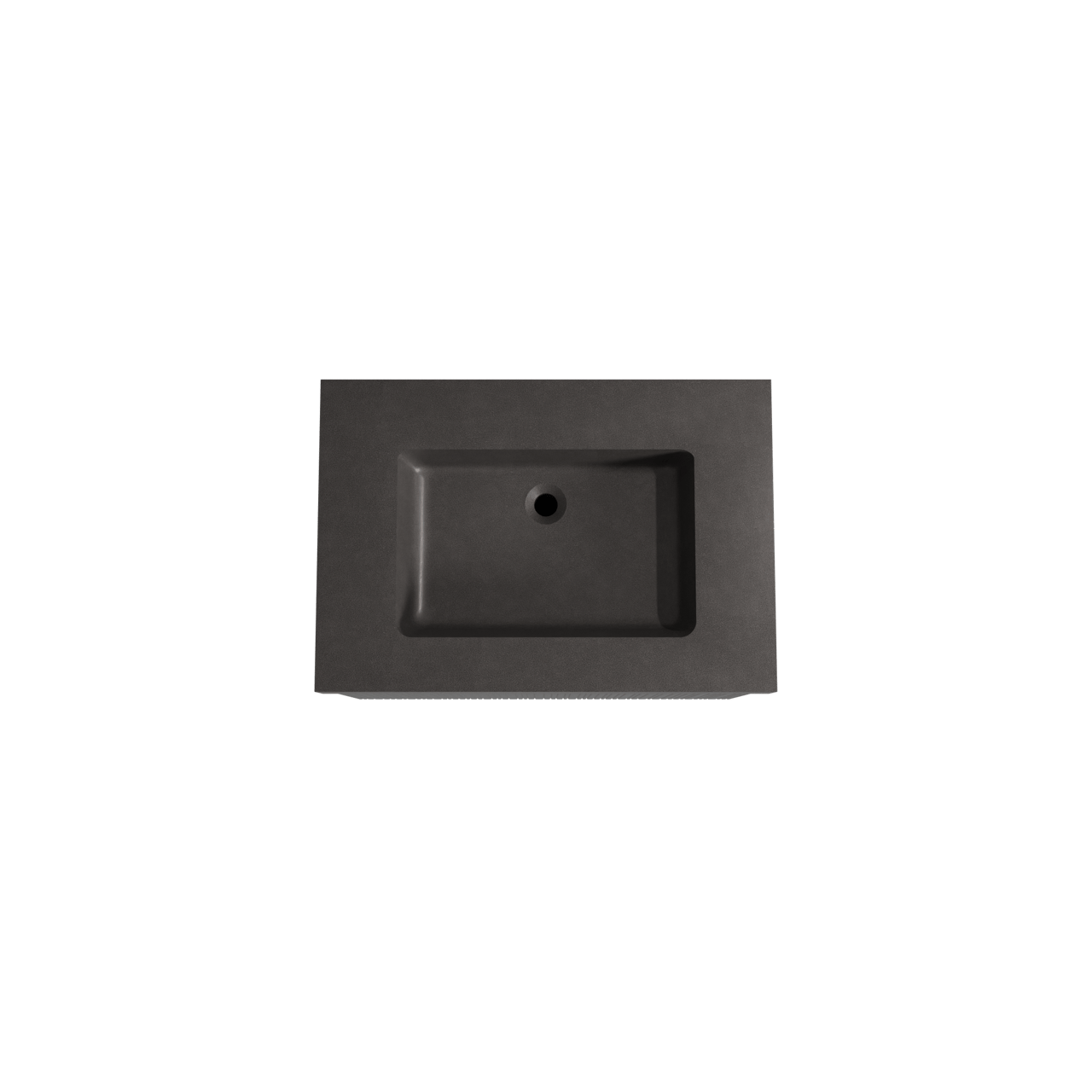 Storke Ribs zwevend badmeubel 75 x 52 cm zwart eiken met Scuro High enkele wastafel in kwarts mat zwart, Verticale asymmetrische rechte ribbel
