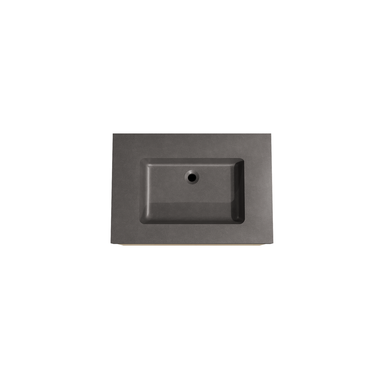 Storke Edge hängendes Möbelstück Set: 75 x 52 cm, Rohe Eiche, mit Scuro High Einzelwaschtisch, Quarz Schwarz matt