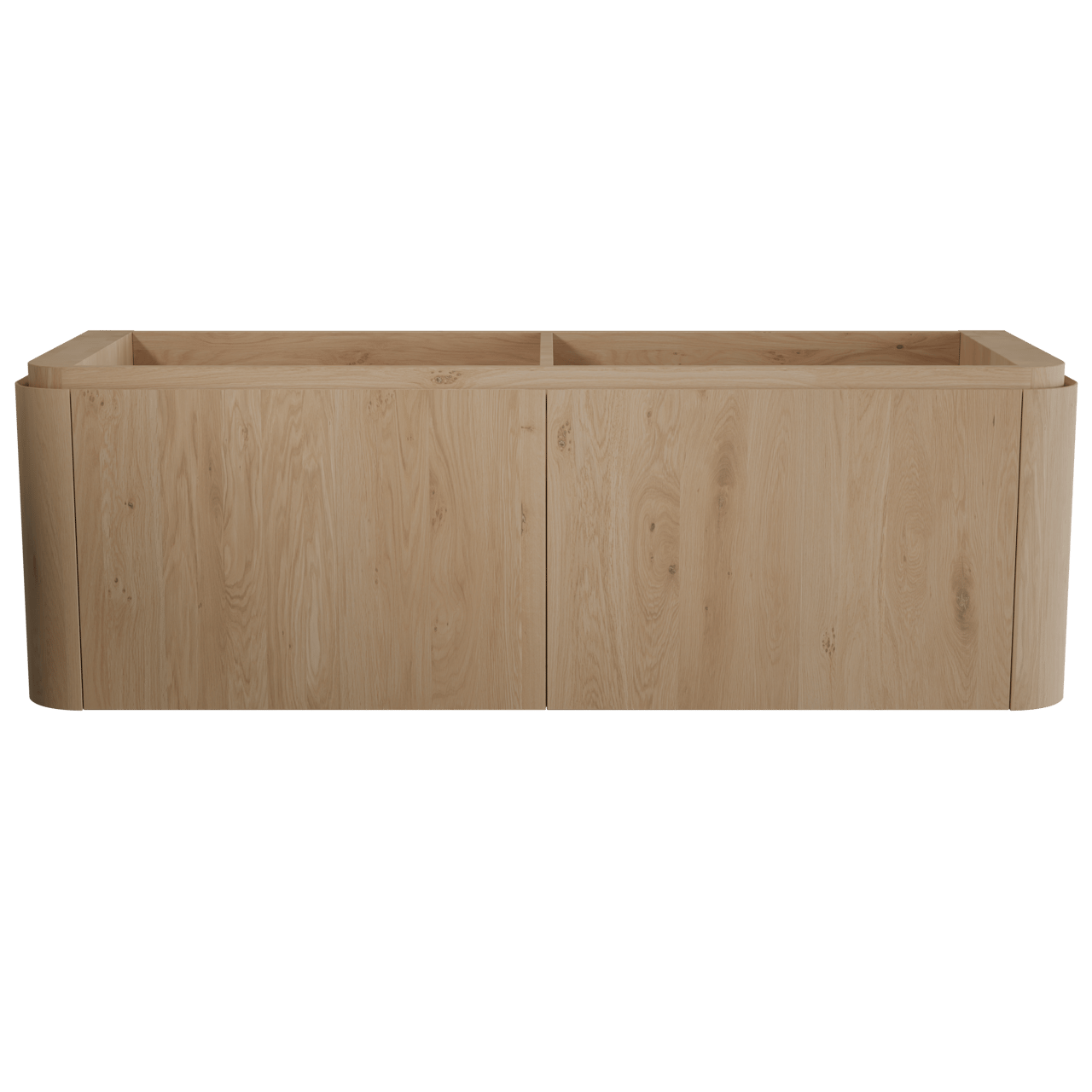 Balmani Moon hängender Waschbeckenunterschrank: 160 x 55 cm, Eiche Natur, 4 Schubladen