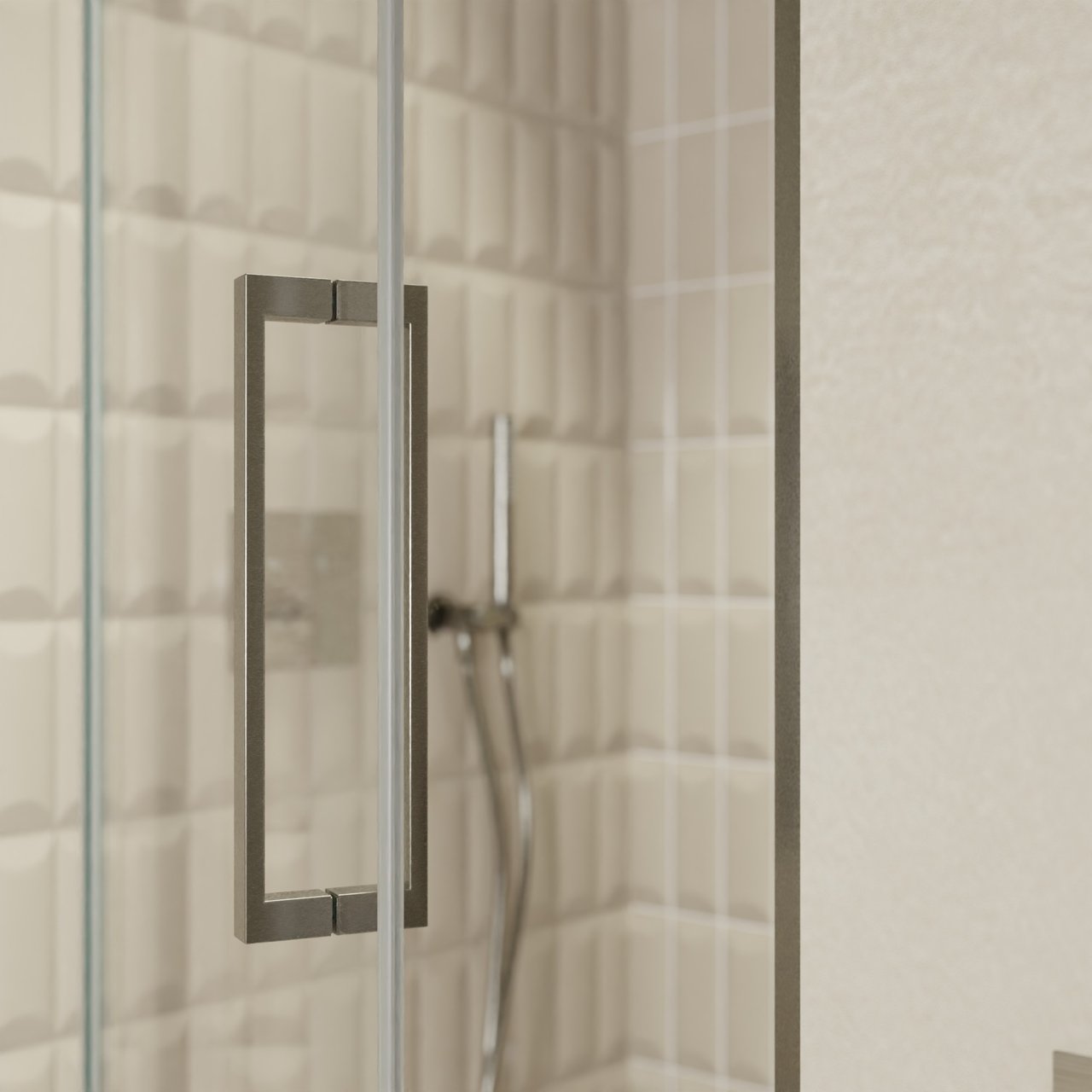 Balmani Senses Design douche draaideur links 100 cm x 210 cm Helder glas, Brushed GunMetal profielen