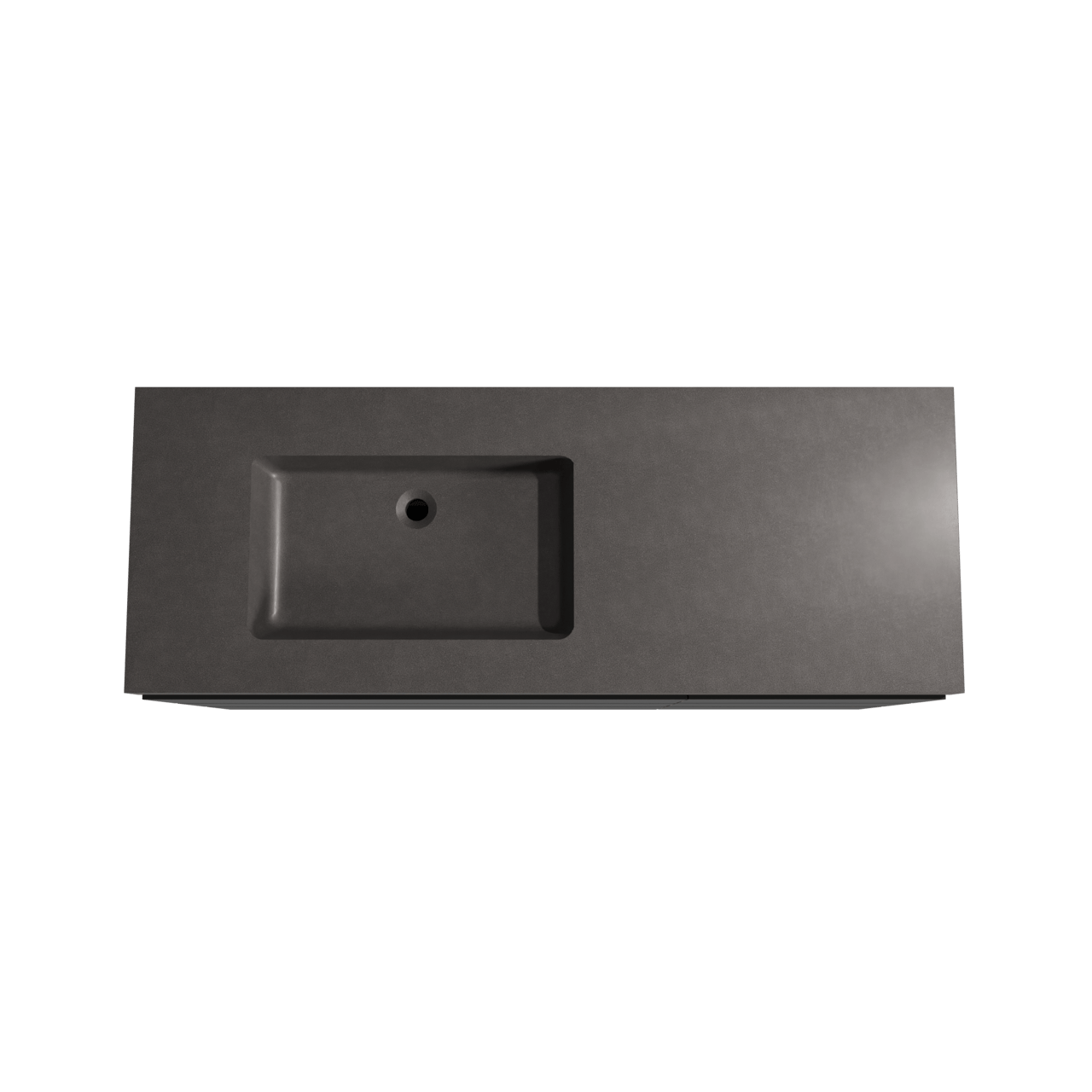 Storke Edge staand badkamermeubel 140 x 52 cm mat zwart met Scuro High asymmetrisch linkse wastafel in kwarts mat zwart