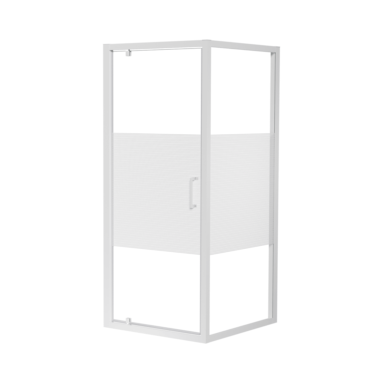 Luca Varess Talan douche draaideur 90 x 200 cm gestreept glas glanzend wit profiel