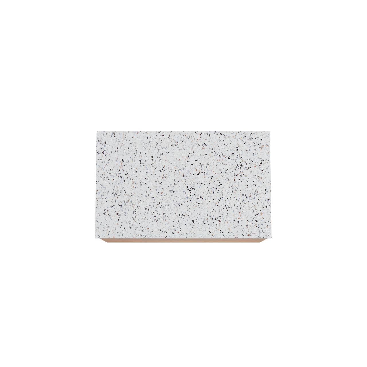 Balmani Mitra zwevend badkamermeubel 90 x 55 cm teak met Stretto enkel tablet in mat wit/zwart terrazzo