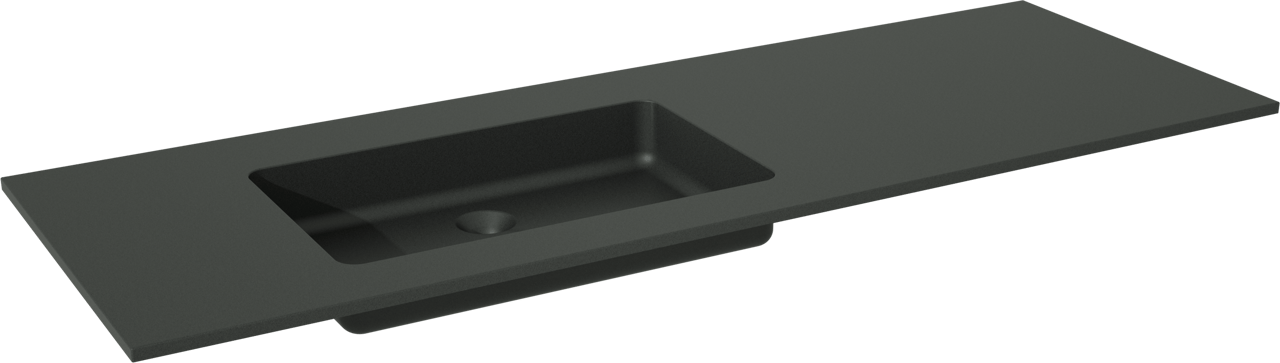 Storke Scuro plan vasque asymétrique à gauche quartz mat 150 x 52 cm