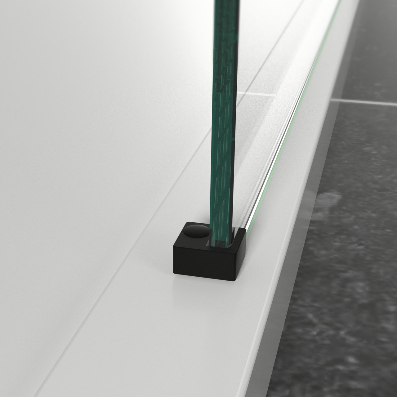 Linie Walk-In Walk-In Dusche: 120 x 200 cm, Stripes Glas, Schwarzes Profil, matt