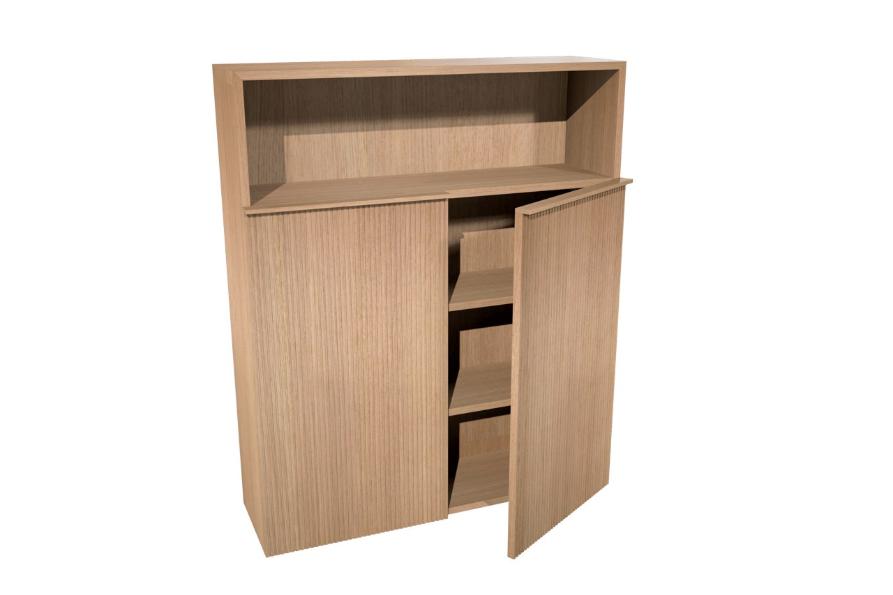 Balmani Forma zwevende badkamerkast natuur eik 100 x 30 x 120 cm vert. sym. groef
