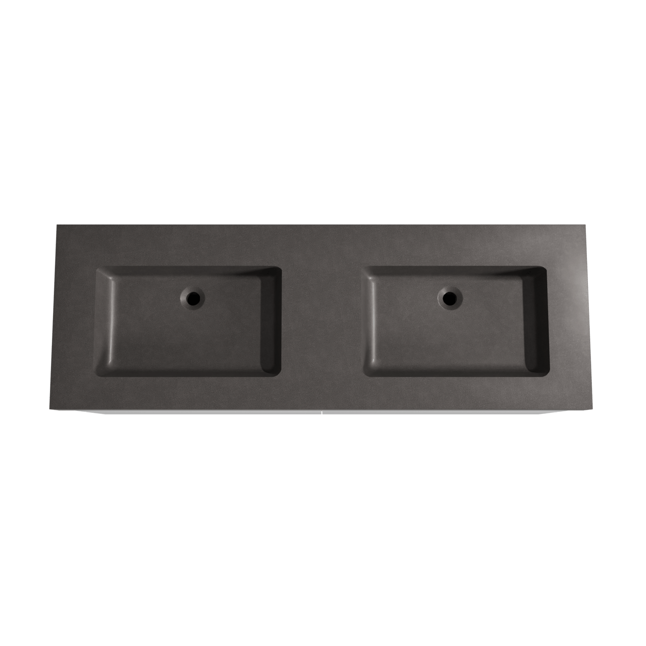 Storke Edge staand badmeubel 150 x 52 cm hoogglans wit met Scuro High dubbele wastafel in kwarts mat zwart