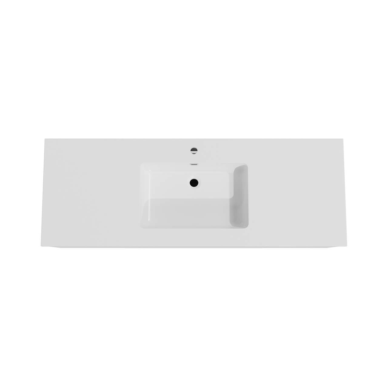 Storke Edge meuble salle de bains suspendu 145 x 52 cm blanc mat avec Diva plan simple en marbre composite blanc brillant