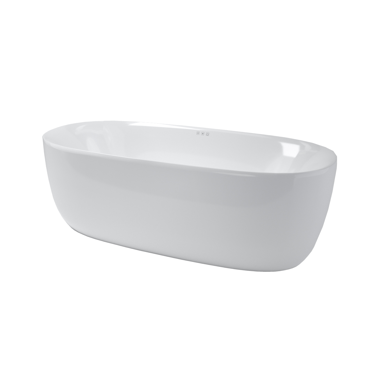 Luca Varess Bolla Whirlpool: Oval, mit Luftdüsen 180 x 80 cm, Acryl, Weiß Glänzend