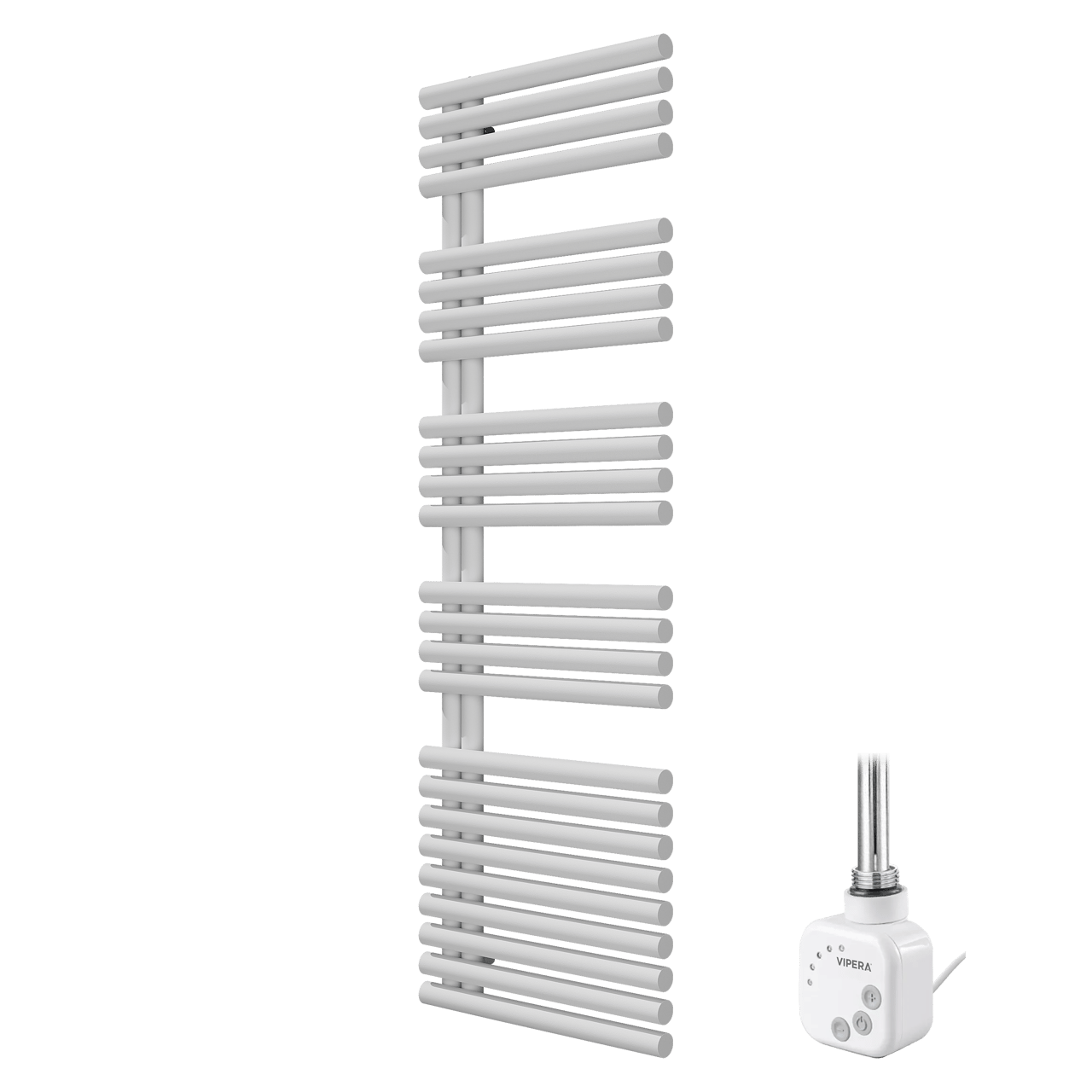 Vipera Avila sèche-serviettes Simple 60 x 187 cm chauffage électrique blanc mat raccordement central 1000W, résistance incluse