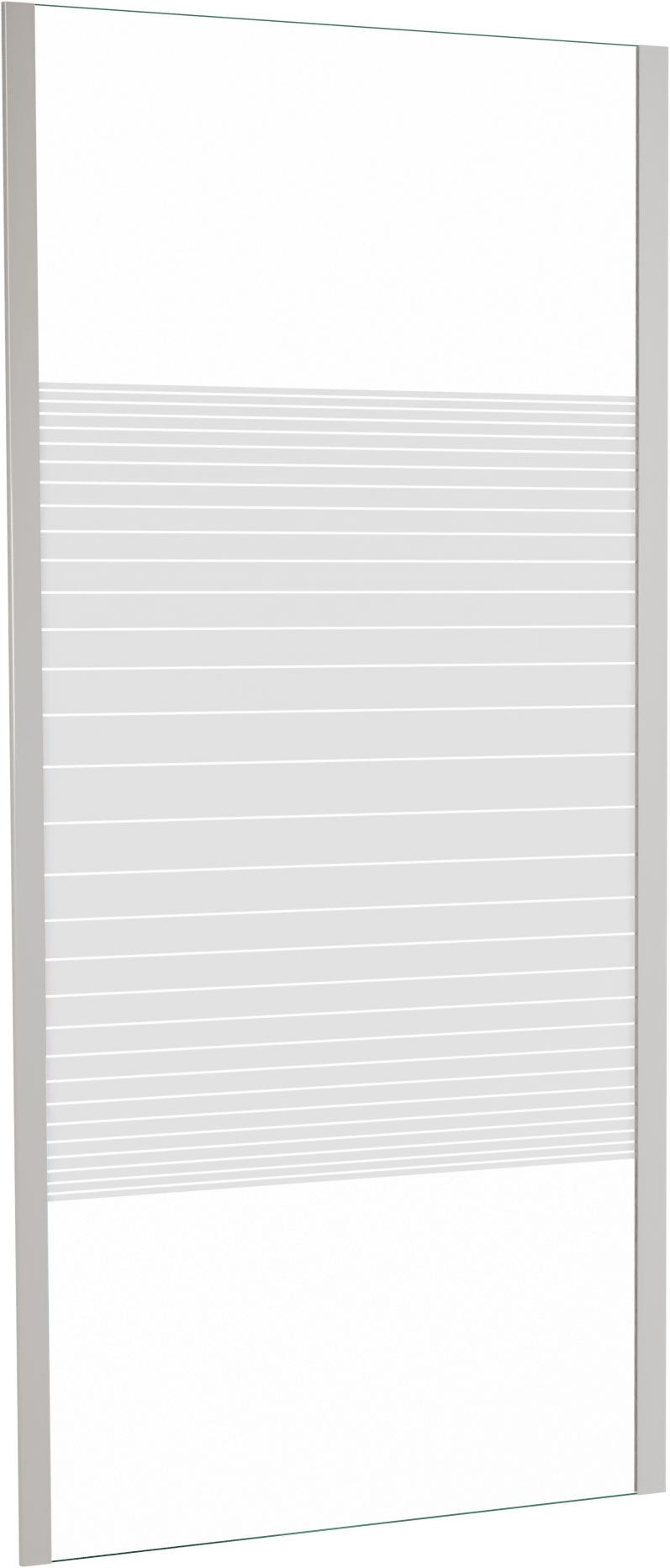 SanyOne Anton zijpaneel 90 cm Gestreept glas glanzend witte profiel