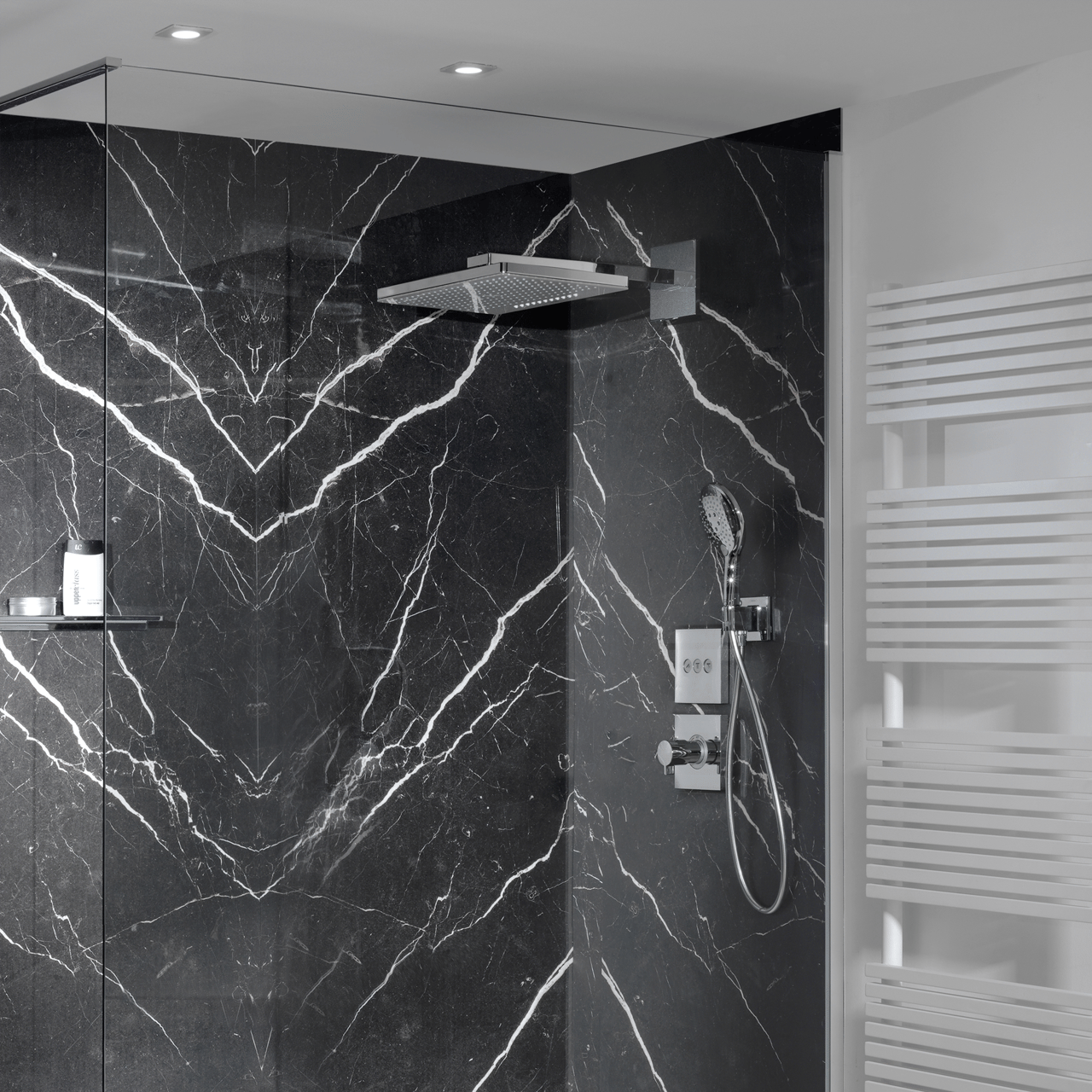 Hansgrohe Rainmaker Select 460 hoofddouche 2 jets met muursteun ø46cm wit/chroom