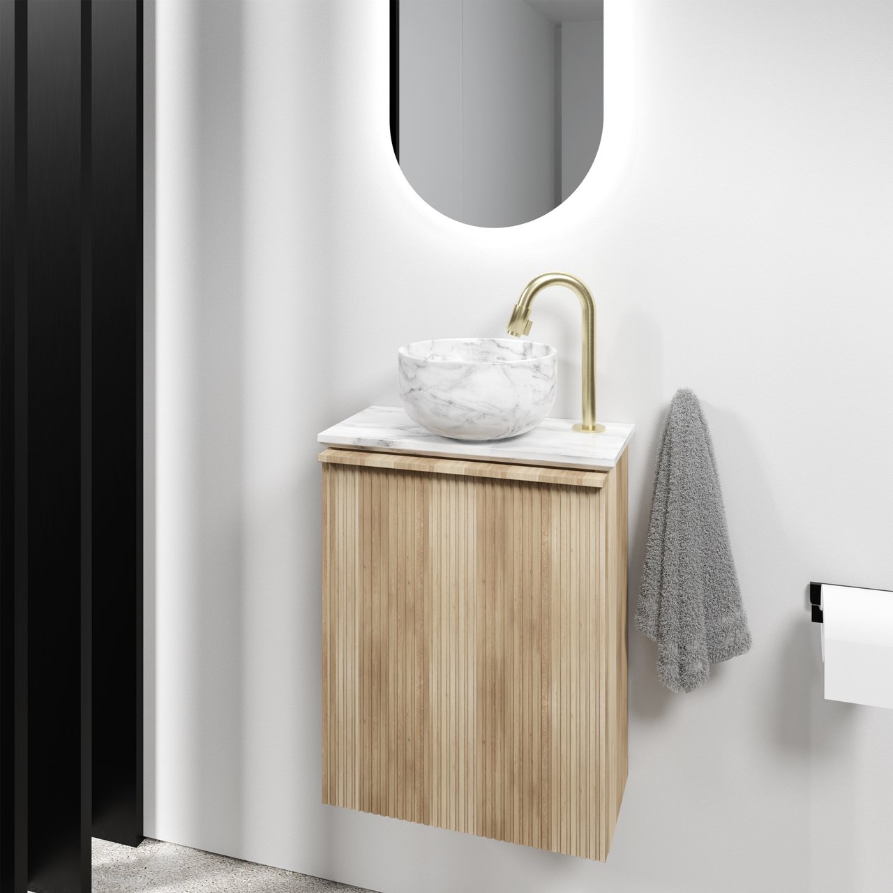 Blaufoss Ottawa verhoogde fonteinkraan Brushed Champagne Gold