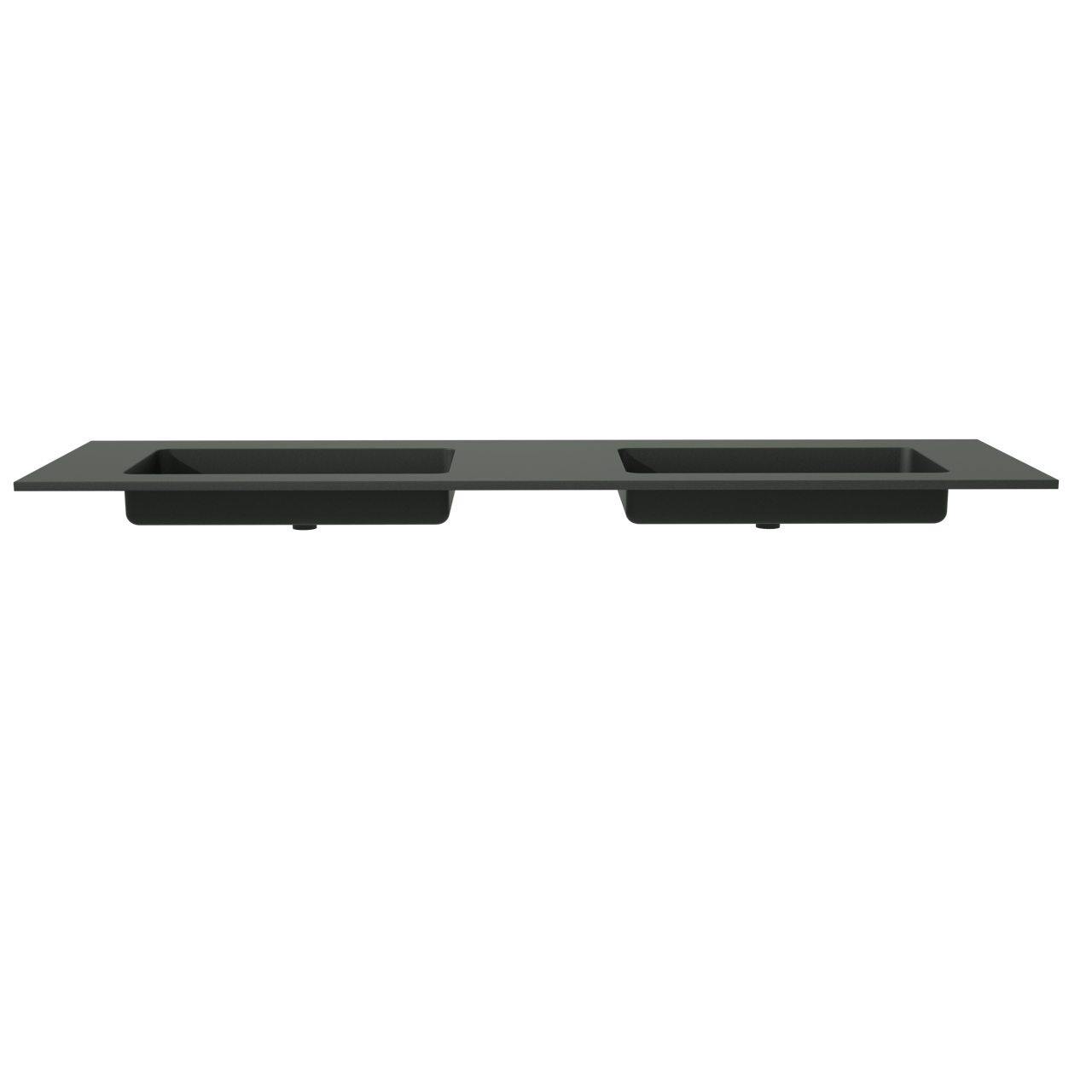 Storke Scuro dubbele wastafel mat kwarts 170 x 52 cm