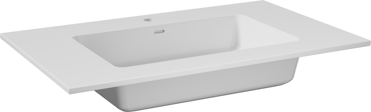 Storke Bilia enkele wastafel glanzend composiet marmer 85 x 52 cm
