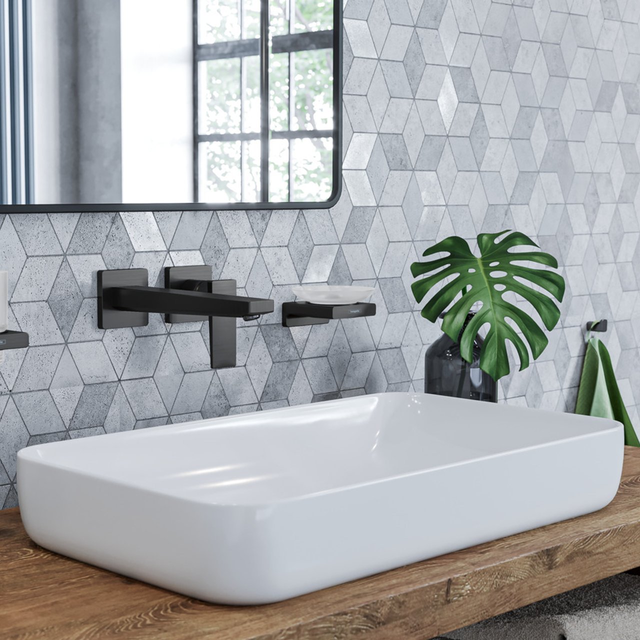 Hansgrohe Metropol inbouw wastafelkraan Brushed Black Chrome