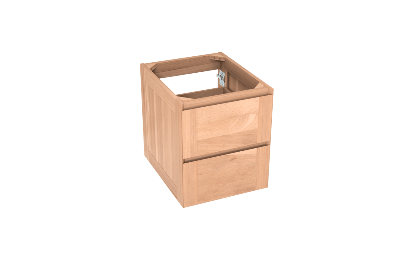 Balmani Mitra zwevende wastafelonderkast 45 x 55 cm teak 2 lades
